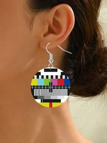 1 对复古 Y2K 风格设计女士耳环，复古电视录像机风格，采用亚克力材质制成，适合女士和女孩，创意礼物，适合日常佩戴和送礼，适合所有季节 - 彩色的 - 查看 3