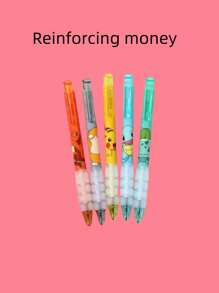 pokemon Stylos gel de pression kawaii Pikachu Pokémon, paquet de 5 pièces, pointe 0,5 mm, noirs. Fournitures scolaires et de bureau, cadeau de fête