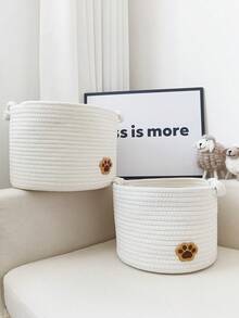 Handmade Rope Woven Storage Organizer Baskets, For Pet Supplies, Clothes, Snacks, Toys, Home Office Desk Organizer, Keys, Cosmetics, Jewelry, Available In M And L Sizes