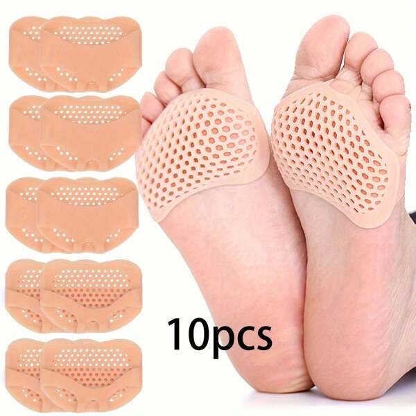 10 piezas Almohadillas de gel de silicona para los pies para alivio del dolor y comodidad - Cojines de soporte metatarsiano