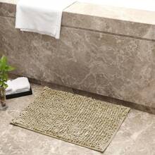 1pc Simple Solid Color Soft Chenille Non-Slip Bathroom Mat, Suitable For Bathroom, Toilet, Bedroom, Kitchen & Other Home Decoration
