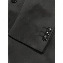 Local Delivery-Pockets, Suitable For Spring And Autumn Seasons.,Men'S Plain Tailcoat Party Style Regular Fit Suit Jacket With Collar, - màu đen - Xem 5