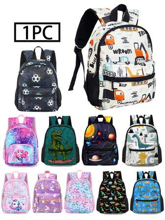 Mochila para niños y niñas, diseños de fútbol/unicornio/dinosaurio, nueva mochila informal de poliéster, ligera y práctica para la escuela, bolsa de viaje