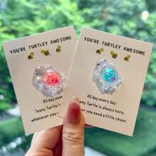 10pcs You're Turtley Awesome, Pocket Turtle Hug, Cheer Up Card With Luminous Glitter Turtle Pendants, Inspirational Gift For Family, Friends And Coworkers, Small Business Supplies, Thank You Cards, Birthday Gift, Cards, Unusual Items, Mother's Day, Wedding Gifts, Graduation, New Term