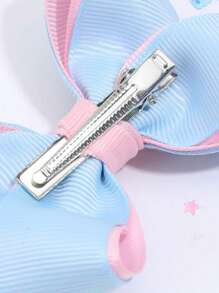 2 Stücke blaue Shaker Schleifen für Frauen Mädchen, rosa blaue Grosgrainschleife, Stylingclips mit Konfetti-Shaker, süße Sternschleife Haarclips, Urlaubsgeschenke, Schleifenspangen Haaraccessoires für Frauen