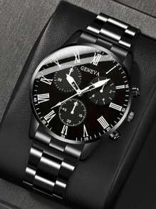 Ceasuri bărbătești de lux cu cuarț 4/2, cu curea din aliaj și piele, cadouri perfecte pentru școli, ceremonii de absolvire sau orice ocazie. Sunt foarte potrivite pentru a fi purtate de frați și sunt cadouri ideale pentru bărbați - potrivite pentru toate ocaziile.