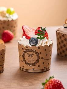 50 قطعة أكواب خبز ورقية صغيرة من الكرافت البني، بطانة ورقية للمافن والكب كيك، غير قابلة للتسرب، للاستخدام مرة واحدة بكميات كبيرة، مناسبة لحفلات الزفاف وعيد الميلاد والتخرج والحلويات