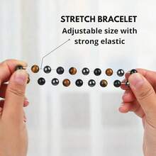 Vibe Green Jade Bracelet - Healing Wealth Bracelet - Jade Beaded Bracelet Women Men - Bring Good Luck Prosperity And Emotional Balance - Adjustable Size - 三重保護 - 查看 5