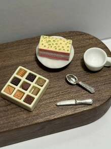 Escultura delicada y encantadora de postre de chocolate, modelo comestible de ensamblaje DIY, estas miniaturas de tienda de postres se pueden abrir, accesorios de decoración para escena de supermercado de miniatura de casa de muñecas, juguetes de aperitivos hechos a mano, decoración de casa de muñecas, accesorios de fotografía, ¡decoración de paisaje micro!