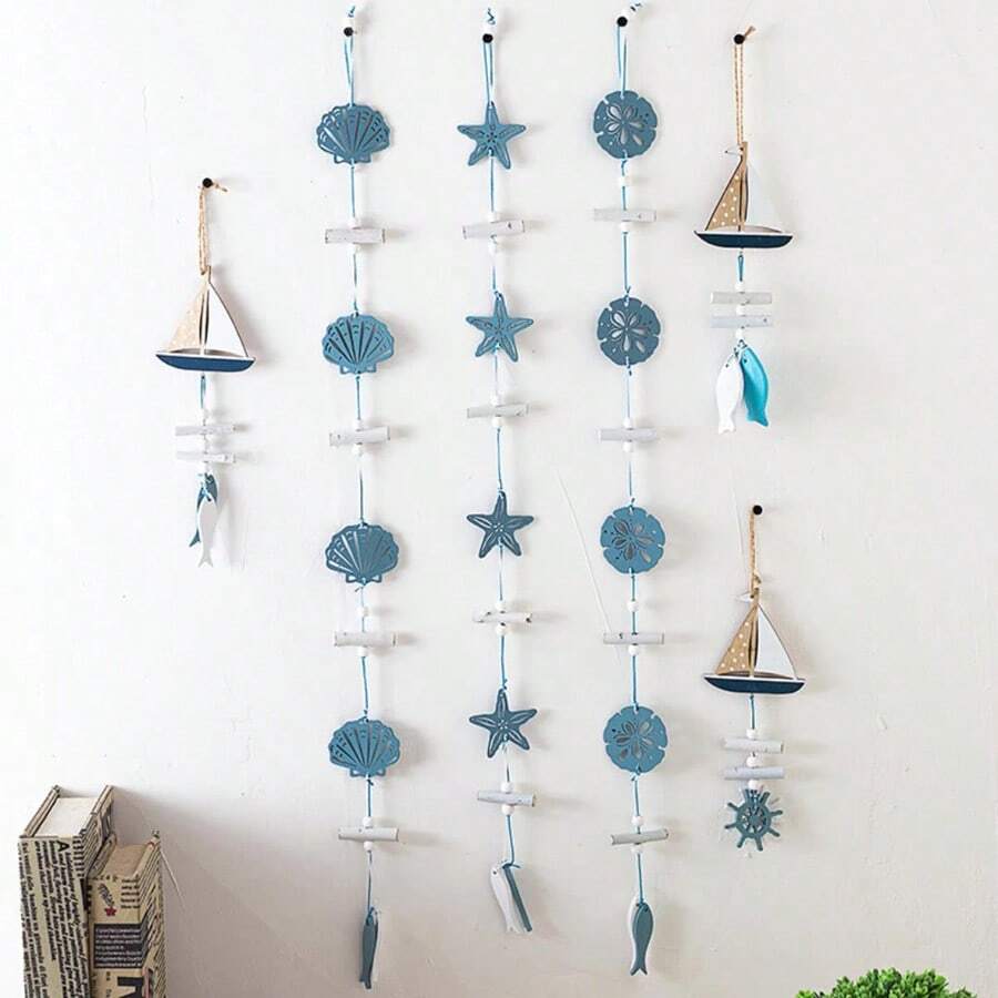 1pc Mediterrian-Style Three-Dimensional Starfish Scallops, Small Fish Skewers, Wall Hangers, Home Decorations, And Wall Hangers Room Decor Bedroom Decor Wall Decor - Multicolor - View 1