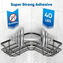 3 Pack Corner Shower Caddy Adhesive Organizer Pink  Adhesive Shower Organizer For Bathroom Storage, Rustproof Stainless Steel Shower Shelves, No Drilling, Space-Saving Shower Rack Shelf For Inside Shower, Pink - L-shaped Black of 2 - 查看 3