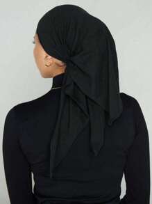 1 pieza Diadema versátil de unicolor para mujer, pañuelo para la cabeza simple, pañuelo musulmán transpirable para protección solar, hiyab de viscosa ligero adecuado para turbante diario