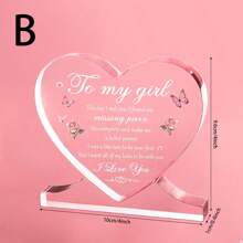 Regalo de cumpleaños Juratar para mujeres, regalo de cumpleaños con forma de corazón de acrílico, regalo de cumpleaños para novia, mejor amiga, novio, mamá, papá, colega, hermana
