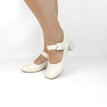 Women's Casual Shoes With Heels, Basic Colors, Timeless, Closed-Toe Sandal - Màu be - Xem 7