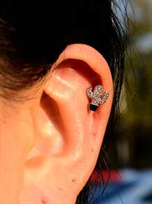 1 pièce Boucles d'oreilles à clous de cactus mini mignon de couleur argent pour femmes. Mode, pour cartilage, tragus, lobe, daith, hélix, conque et perçage corporel.