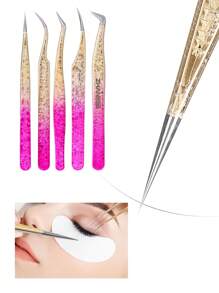 4pcs/Set Stainless Steel Facial Hair Removal Tool Kit, Low-Allergenic Eyebrow Grooming Tools For Removing Facial Hair, Ingrown Hair, Thorns, Blackheads And Ticks, Tweezer Tools