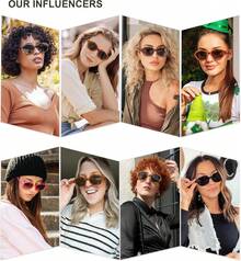 SOJOS Rectangle  For Women Vintage  Outdoor Travel Sun Glasses Square Frame SJ2218 - Amber Yellow - View 2