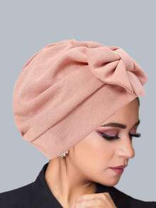 1件新款条纹穆斯林长尾头巾帽化疗帽女士长尾帽头发睡眠帽 - 女士頭巾帽 - 查看 13