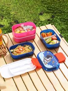 1pc Microwaveable Cartoon Sealed Lunch Box, Office Workers' Heated Lunch Box, Anti-Drop Lunch Box, Portable Lunch Box