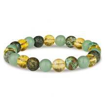 Vibe Green Jade Bracelet - Healing Wealth Bracelet - Jade Beaded Bracelet Women Men - Bring Good Luck Prosperity And Emotional Balance - Adjustable Size - 財富 - 查看 1