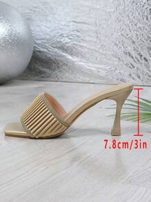 Women's Casual Outdoor High Heel Sandals, Easy Slip-On & Comfortable, Suitable For Daily Wear
