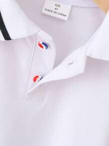 2pcs Boys' Casual Summer Set - Striped Polo Shirt And Loose Fit Knee-Length Shorts, Suitable For Sports Events