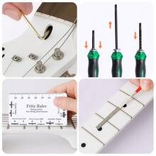 Guitar Maintenance Tools Kit – Guitar Repair & Cleaning Kit With String Winder, Cutter, Fret Files, Screwdriver – Guitar Tool Set For Acoustic, Electric, Bass Guitars For Beginners Musicians - 31PCS - View 2