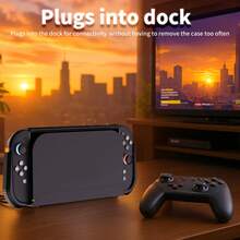 TPU Protective Case, Shock-Proof And Scratch-Resistant, Ergonomic Design, Compatible With Switch 2 Console, Can Connect To Protective Cover, TPU Protective Case Compatible With Switch 2 Console And Grip, With Thumb Stick Cover, Black, Suitable As Gift For Men And Women, Valentine's Day Gift - Multicolor - View 3