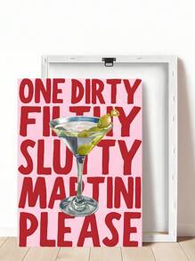 1 Stück Moderner Spicy Marg Muster, Spicy Margarita Muster, Cocktail Muster, Rezept Muster, Bar Wagen Muster, Bar Wagen Dekoration Küche Wandkunst Ästhetische Drucke, Retro Martini Kunst, Design Sinn Zitate Schriftart Kunst Ölgemälde Poster, Bar Raum Dekoration, Schlafzimmer Dekoration, Wohnzimmer Dekoration, Büro Dekoration