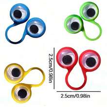 Set de 6/12/24/36/100 piezas de anillos de títeres de dedo con ojos saltones, juguetes de dedo con ojos móviles, relleno de regalo, bolsa de caramelos, regalo de fiesta de cumpleaños, premio de clase, relleno de piñata (colores aleatorios)