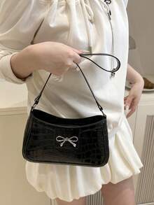 Versatile Bow Design Women Shoulder Bag, Stylish Underarm Handbag - Multicolor - View 4