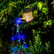 1pc Solar Powered Iron Water Kettle Lamp, Flowing Water Flickering Light, Suitable For Yard, Garden, Outdoor Ground Lighting Decor - Multicolor - View 7