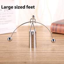 1 Pc Little Perpetual Motion Desk Art Toy: Creative Balance Ball Kinetic Weightlifting Fun Iron Art Decoration Gadget Gift,Stocking Fillers,Stocking Fillers Adults,Gadgets For Teenagers,Stocking Fillers Adults,Stocking Fillers,Gadgets For Teenagers - White - View 10