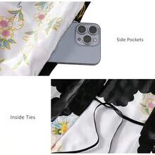 Women's Floral Long Satin Robes Plus Size Long Silk Robes Peacock Floral Kimonos Sleepwear Dressing Gown - 圖案 | 黑色 - 查看 7