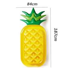 1pc Inflatable Pineapple Floating Bed, Adult Watermelon Swimming Ring, Outdoor Water Sport Inflatable Accessories