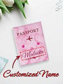 1 Piece Customized Name PU Passport Holder, Credit Card Holder, ID Wallet, Travel Accessories, Wedding Gift, Multi-Function Protector For Important Travel Documents Protection During Airplane Cross-Border Travel, Passport Cover, Passport Holder, Passport Wallet, Holiday Back To School Passport Bag, Essential Travel Accessories For Men And Women - one-size - View 14