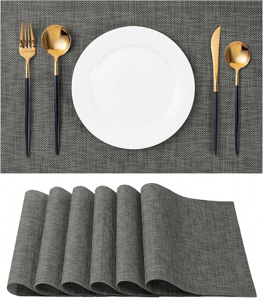 Washable Vinyl Placemats Set Of 4 For Indoor/Outdoor Use - A-cappuccino - View 1
