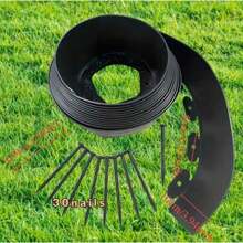 1 Packung 10m lang x 5cm breit Garteneinfassungs-Set mit 30 Stück Nägeln, modisches Outdoor-Design, L-förmiges Zurückhalteband, Rasenisolierband, verstärkt, für Rasen, Landschaftsgestaltung, Blumenbeete, Isolationsbänder, dekorative Einfassung