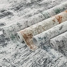 Alfombra bohemia salón dormitorio alfombras de pelo corto lavable suave antideslizante diseño vintage - Gris - Ver 3