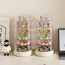 UFORU 1pc Transparent Large Capacity Mini Hand Office Blind Box Display Box With Cover Multi-Layer Rotating Desktop Shelf - Multicolor - View 2