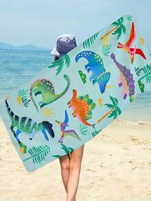 1 件大号沙滩巾，可爱卡通恐龙、海豚、老虎动物印花超大号沙滩巾，男女适用，速干吸水柔软大号沙滩巾，户外运动礼物，轻盈柔软，适合露营、沙滩、冲浪、游泳必备多功能沙滩巾、沙滩配件、泳池浮圈 - 彩色 - 查看 6