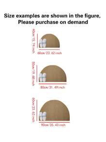 1pc Nordic Style Brown Faux Jute Fabric Washable Bottom Entrance Door Mat, Semi-Circular Warm Earth Tone Doormat For Indoor And Outdoor Use, Practical Hallway Bedroom Luxury Home Decor Carpet, Easy To Maintain Entryway Rug