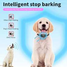 1PCS Dog Smart Anti-Bark Collar With 8 Sensitivity Levels IP67 Waterproof LED Color Interface Dog Collar For Outdoor - 黑色 - 查看 7