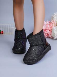 Ein Paar Modeschuhe mit Pailletten und rutschfestem, atmungsaktivem Sohlenentwurf, geeignet für Herbst und Winter (Sohlenmuster ist zufällig)