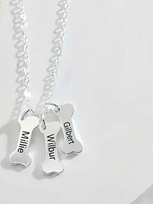 Personalized Paw Print Name Necklace, Personalized Tiny Dog Paw Necklace, Minimalist Paw Necklace, Animal Necklace, Pet Necklace,Christmas Gift Supplies - Silver - View 21