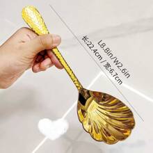 ملعقتان ذهبيتان لتقديم طعام رمضان، ملعقة تقديم من الفولاذ المقاوم للصدأ سميكة، ملعقة خلط، ملعقة أرز، ملعقة شوربة، استخدام المنزل/المطعم/فندق الحفلات