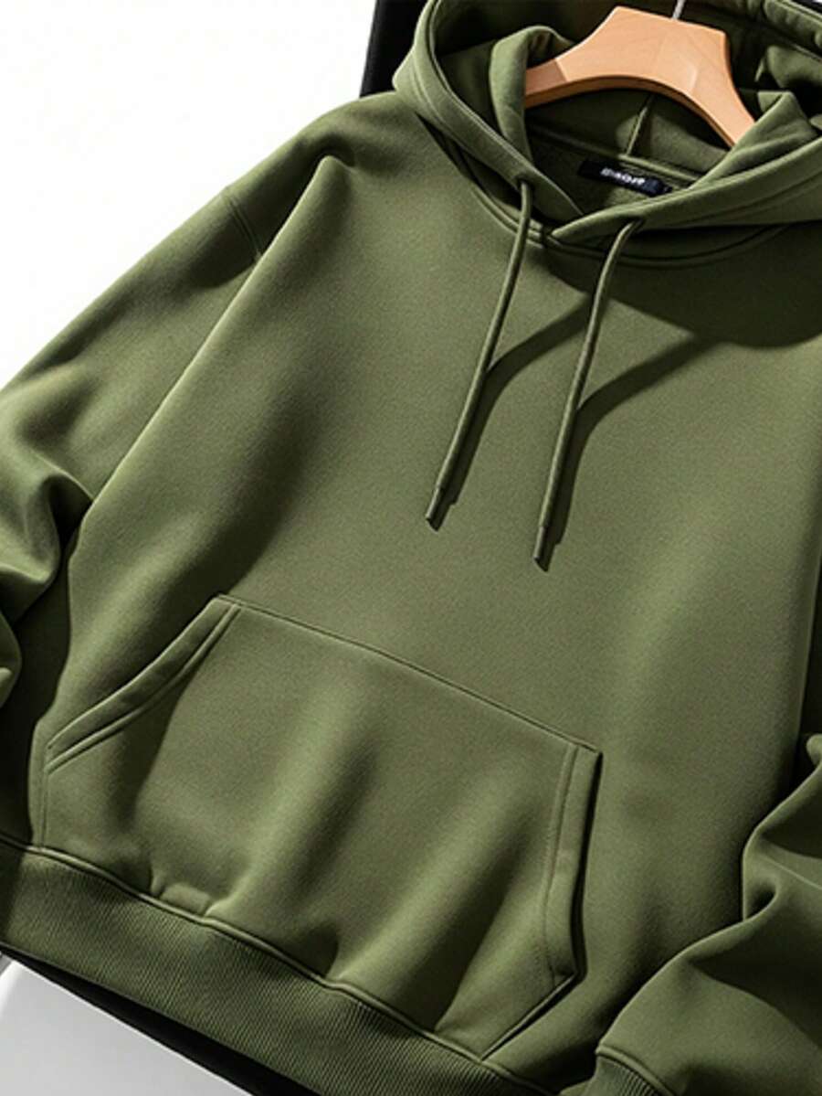 Plain Unisex Sweatshirt: Premium Comfort And Versatile Style | Promotion! Guarantee Your Winter Comfort - xanh quân đội - Xem 1