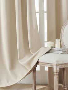 1 件遮光窗帘，黑色涤纶窗帘，带索环顶部 - 耐用、隔热、隔音 - 非常适合客厅、卧室装饰、卧室窗户 | 现代窗帘 | 索环顶部窗帘，客厅窗帘 - 米色 - 查看 7