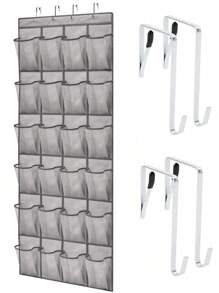 1pc /12//28/35/14/40 Pockets Available Mesh Bag Shoe Storage Rack, Closet Door Hanging Organizer, Large Pockets Hanging Shoe Rack For Closet Mesh Back Of Door Shoe Storage Door Hanger, Over The Door Shoe Organizer Closet Hanging Shoe Holder Hanger, For Space Saving – Breathable Over-The-Door Shoe Organizer For Sneakers, Heels, Slippers & Kids Shoes