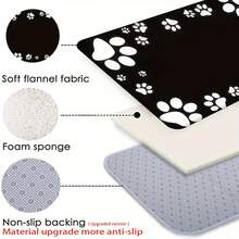 1 pieza Felpudo vintage de madera de colores y estampado de huella de pata blanca para cocina, alfombrilla de baño suave y absorbente antideslizante, alfombra decorativa de entrada para vacaciones, alfombra decorativa rectangular de pelo bajo para sala de estar, dormitorio, cocina, entrada